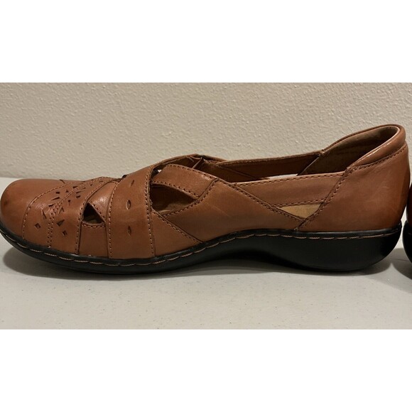 Clarks Bendables Women's Loafers Shoes Size 10 Leather Brown EUC - Picture 7 of 16